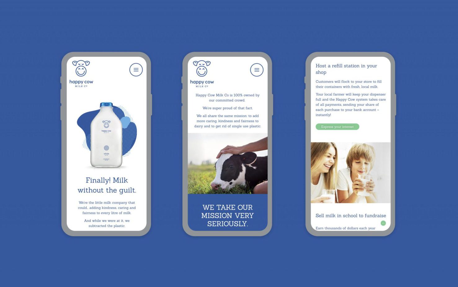WordPress Website, Happy Cow Milk - Catchlight, Christchurch