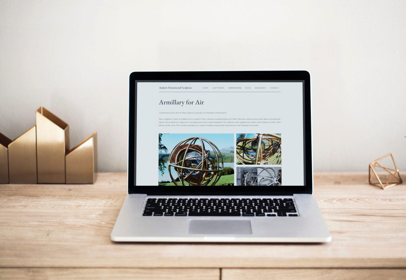 Artist portfolio website for Andrew Drummond Sculptor